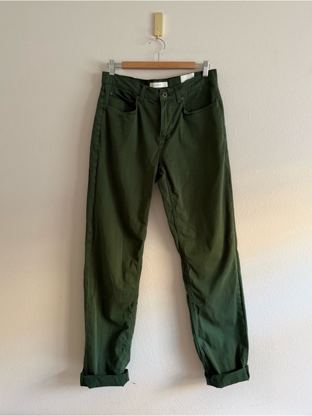 Billy Reid slim fit forest green cotton Chino Pant men’s size 31/34